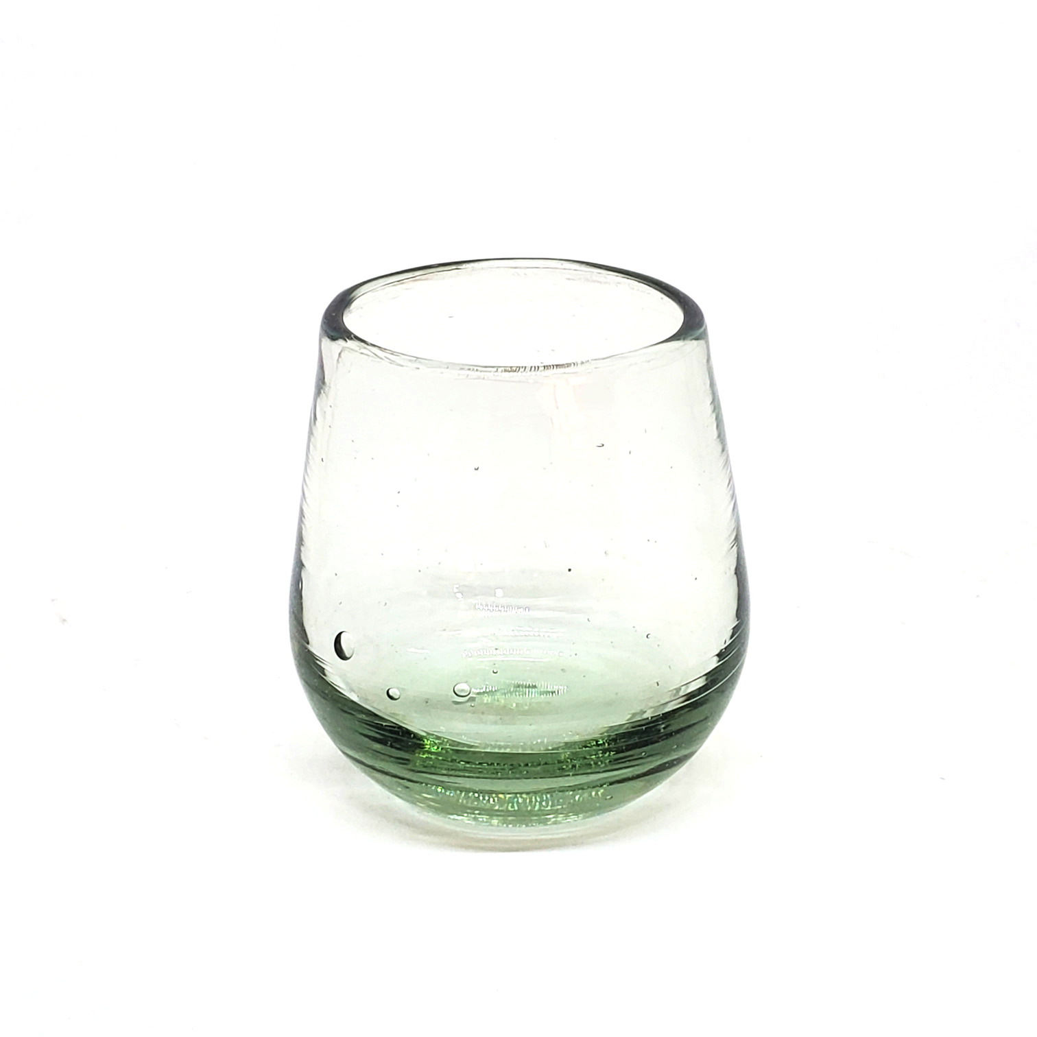MEXICAN GLASSWARE / Clear Roly Poly Glasses (set of 6)